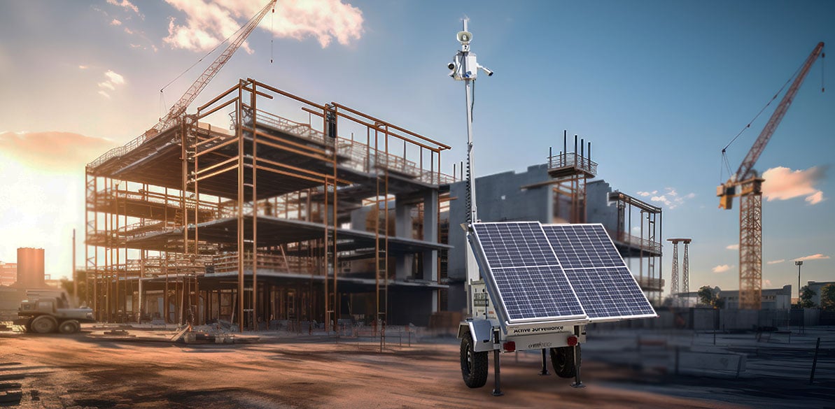 Construction site video monitoring security trailer